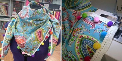 foulard a pompons DIY